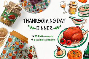Thanksgiving Day dinner set