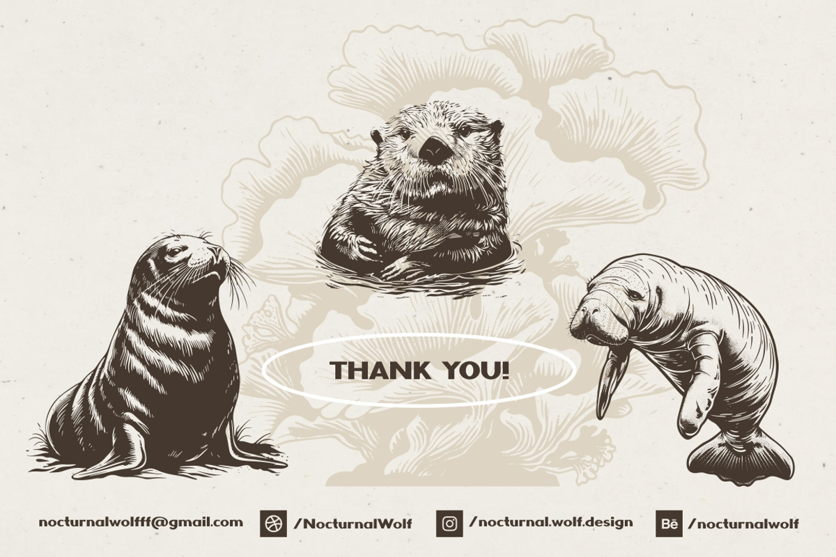 340 Sea Creatures illustrations, an Animal Illustration by Nocturnal Wolf (Photo 15 of 15)