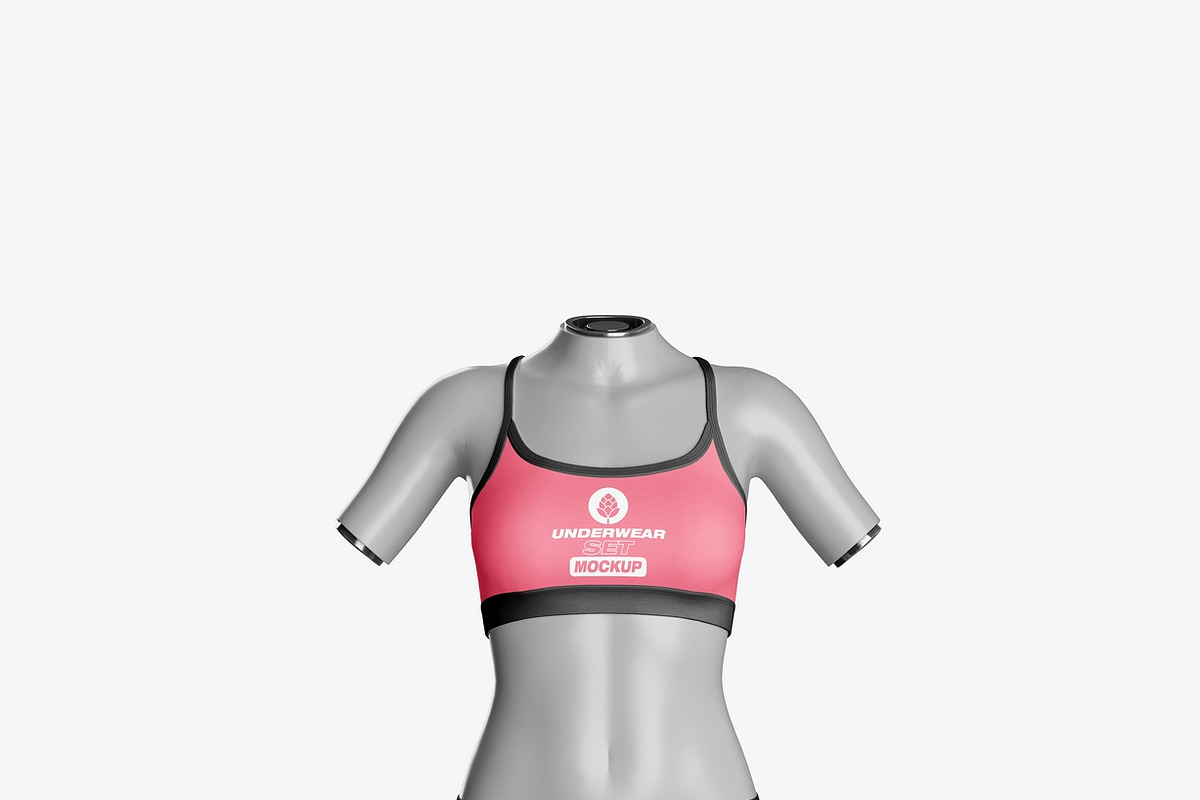 Women's Underwear Set mockup, a Product Mockup by OneVectorStock (Photo 5 of 13)
