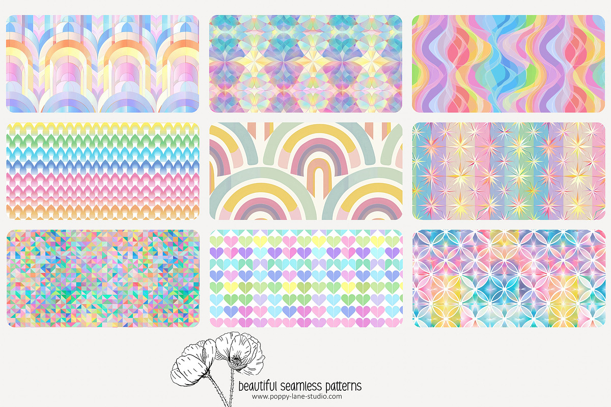 80 pastel geometric seamless pattern, a Pattern Graphic by Poppy Lane Studio (Photo 6 of 11)