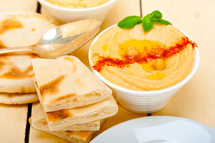 Hummus with pita bread, a Food & Drink Photo by keko64