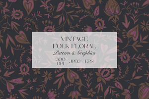 Vintage Folk Floral Pattern