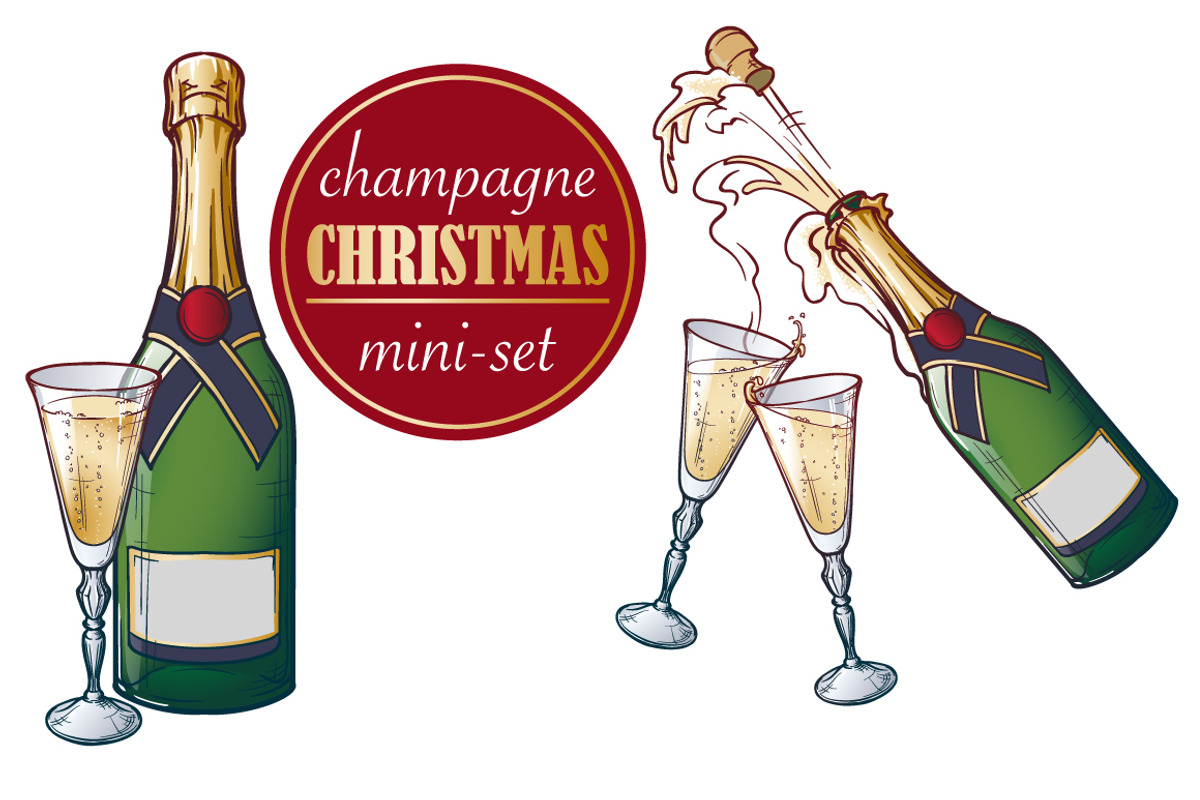 Champagne Christmas Mini-set, an Object Graphic by AntonPix Studio (Photo 1 of 4)