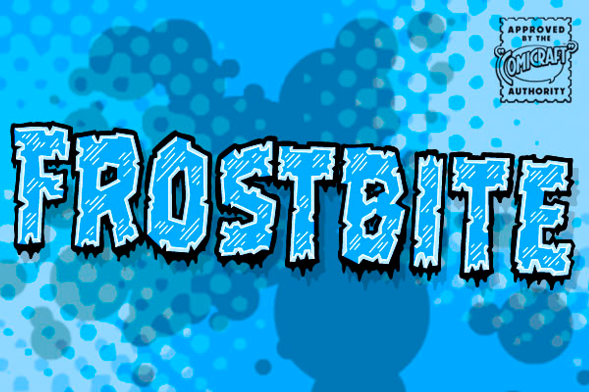 Frostbite - an icy crunch comic font