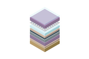 Layered orthopedic mattress icon, an Object Illustration by the8monkey