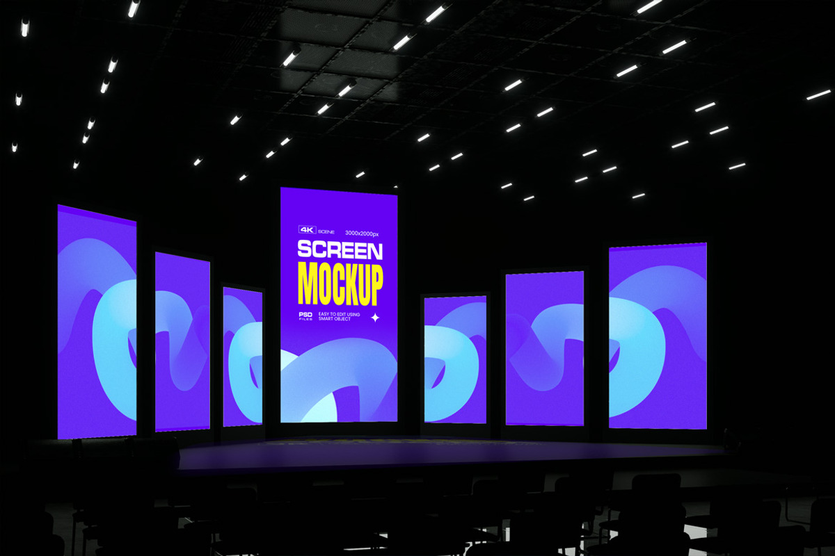 LED Vertical Screen Projector Mockup, a Mockup by Mockupnine (Photo 6 of 7)