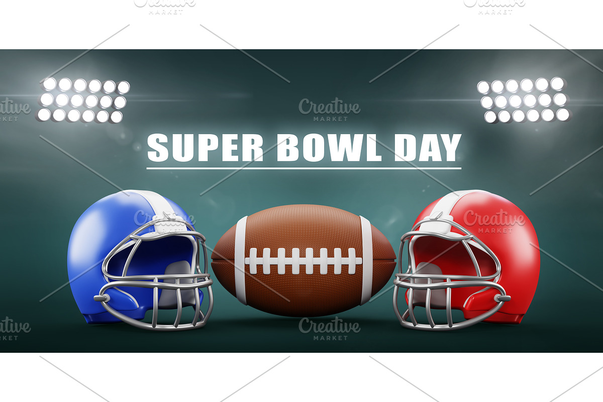 3d super bowl day banner. American, a Sport Illustration by Marozhkastudio