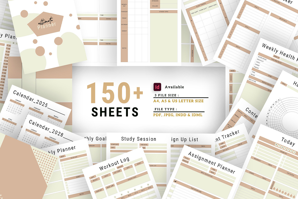 INDESIGN PLANNER BUNDLE PACK VOL.26, a Stationery Template by MNT-Creator (Photo 1 of 9)