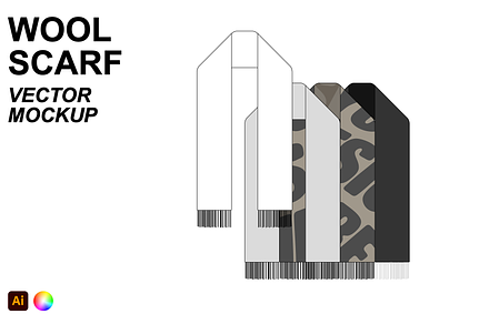 Wool Scarf Vector Mockup