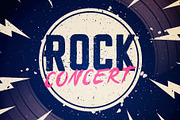 Grunge Rock Concert Poster With LP, a Decorative Illustration by Black White Mouse Design (Thumbnail 1 of 3)