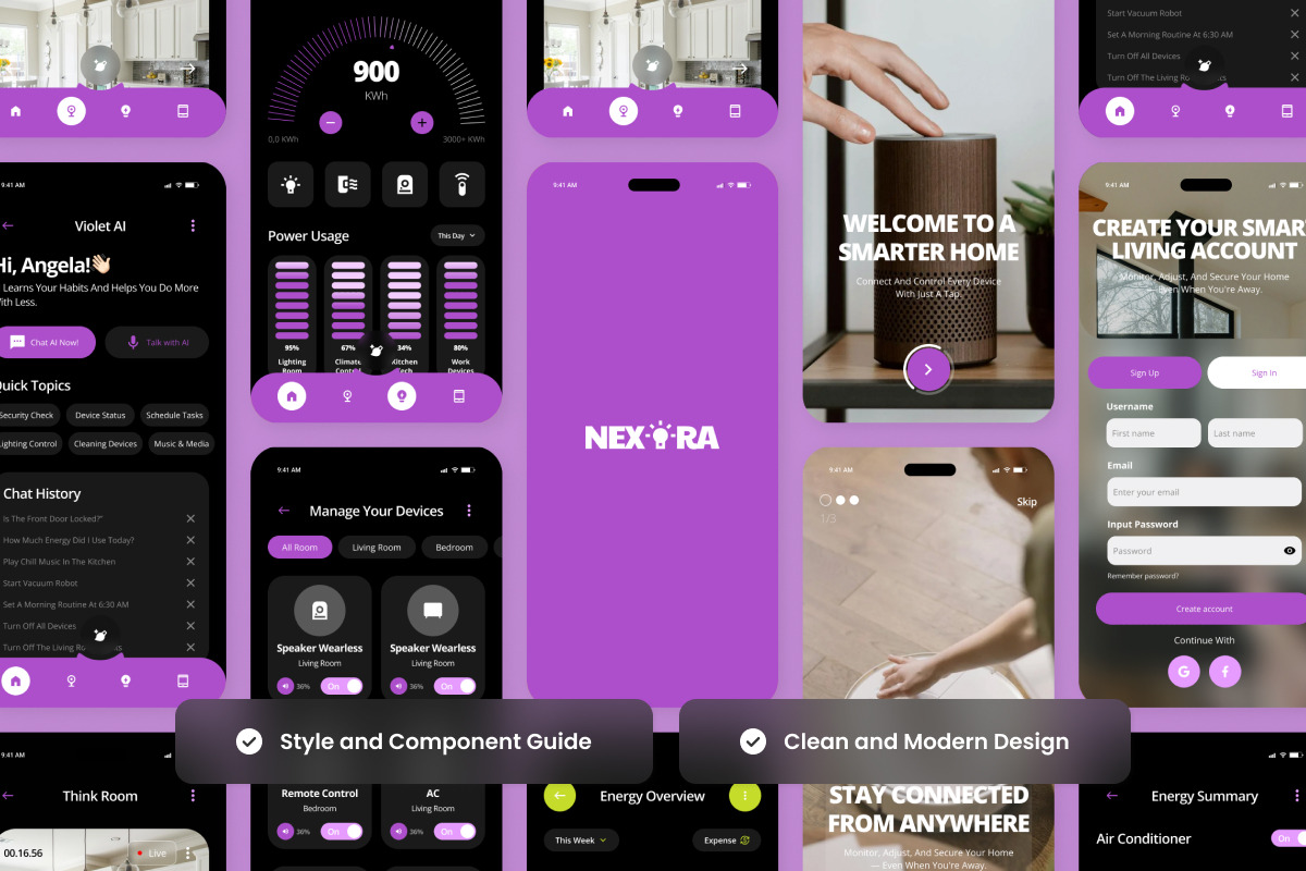 Nexora — Futuristic UI Kit Smart Hom, an App Template by twinstd (Photo 3 of 5)