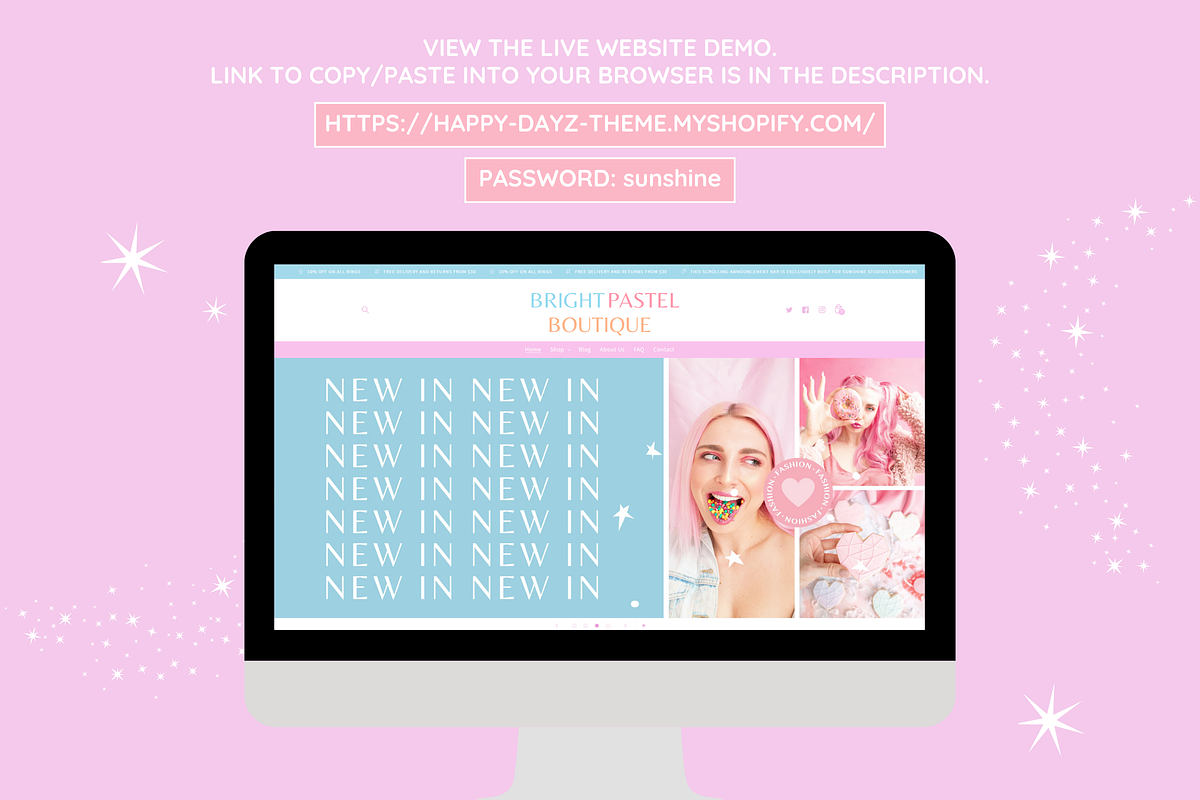 Bright Pastel Shopify Theme, a Shopify Template by SunshineStudioBoutique (Photo 4 of 10)