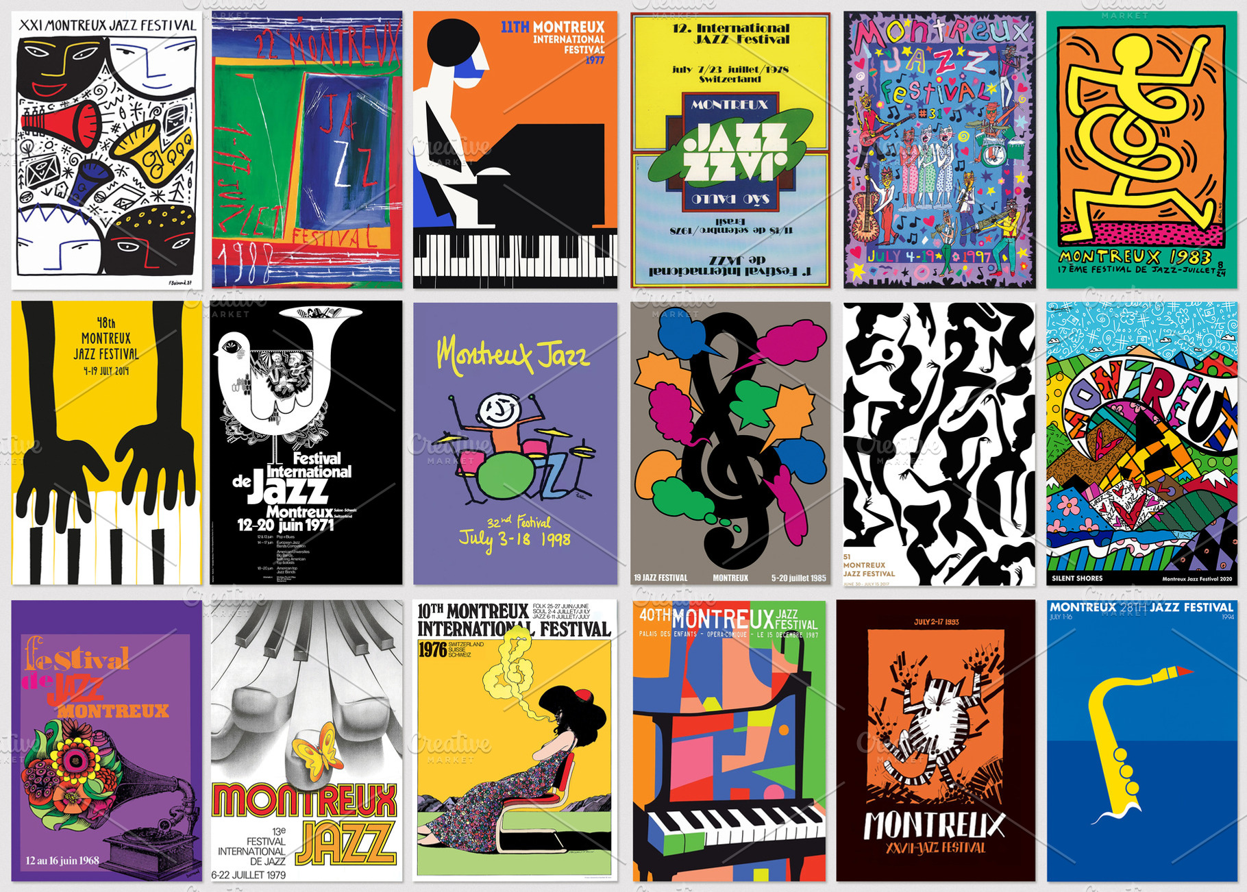 Retro Montreux jazz festival posters, an Arts & Entertainment Photo by BOOCYS