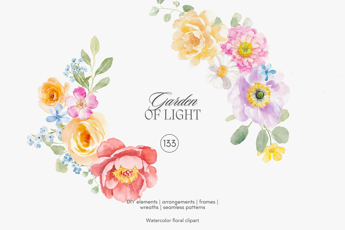 watercolor spring blossoms huge set, a Decorative Illustration by Patishop Art (Photo 13 of 20)