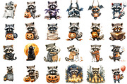 Halloween Spooky Raccoons Clipart, an Illustration by Sublimation Artist (Thumbnail 2 of 6)