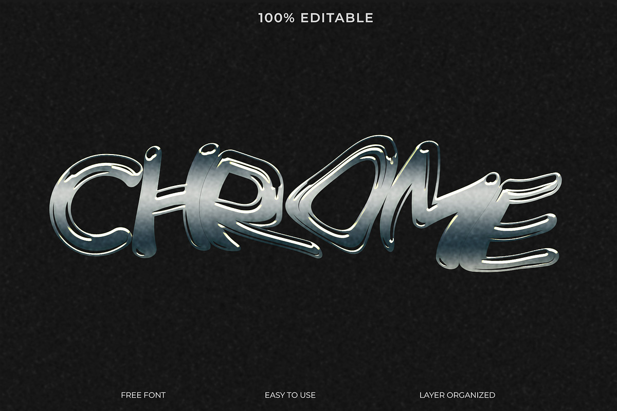 Chrome Graffiti Text Effect PSD, a Layer Style Add-On by Imamul001