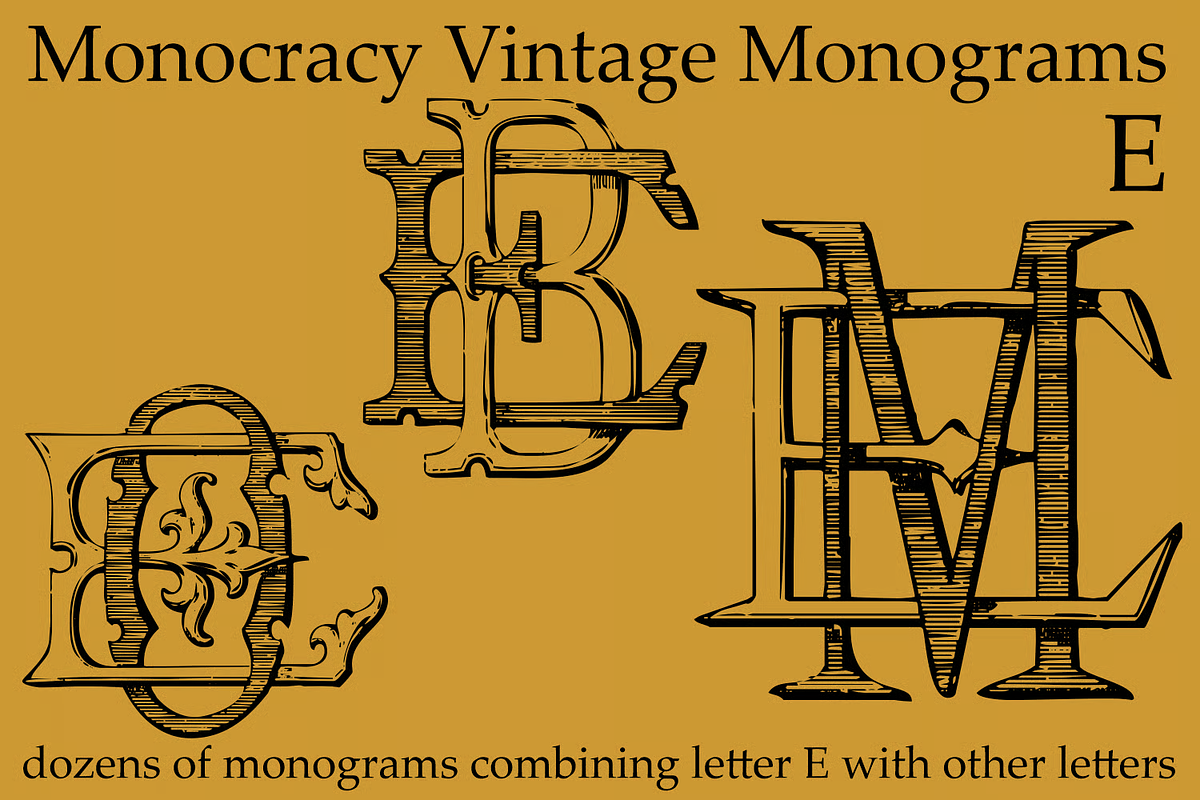 Vintage Monograms E, a Blackletter Font by Intellecta Design (Photo 3 of 4)