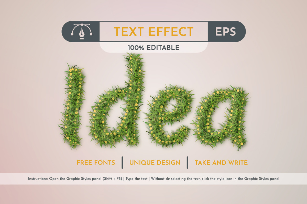 Plant Editable Text Effect, a Layer Style Add-On by rwgusev (Photo 4 of 6)