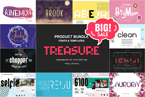 Treasure 50%OFF - Products Bundle, a Handwritten Font by FactoryType Studio