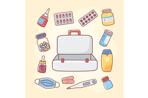 medical kit for accidents, a Healthcare Illustration by studiogstock