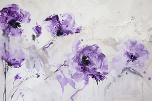 Vibrant purple poppy flowers bloom a, a Photo by Tanuart