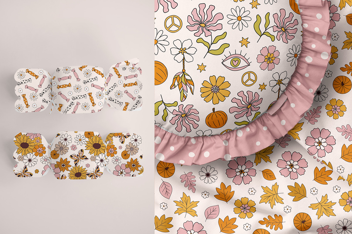 Retro Groovy Autumn Halloween, an Illustration by Cozy pattern shop (Photo 10 of 11)