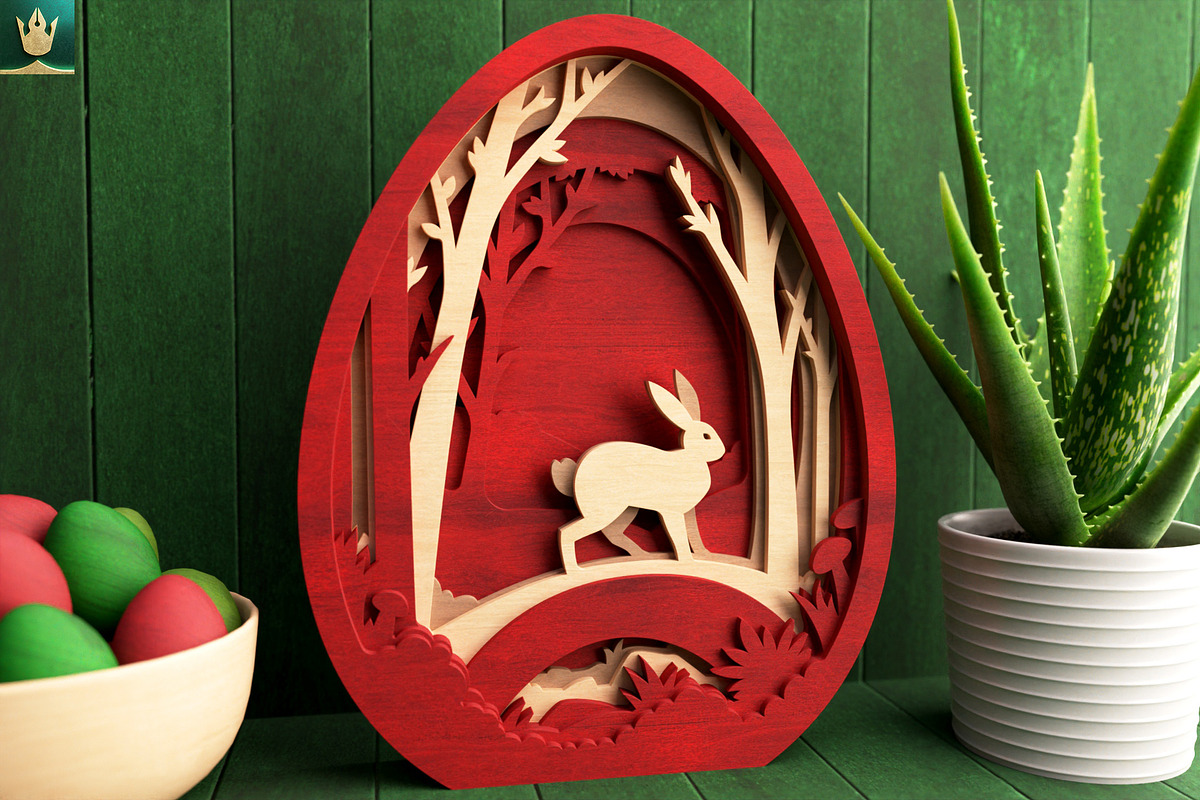 Bunny in the Forest 3D Layered SVG, an Animal Illustration by pixaroma (Photo 6 of 8)