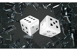 Casino Game Dice With Flying Broken