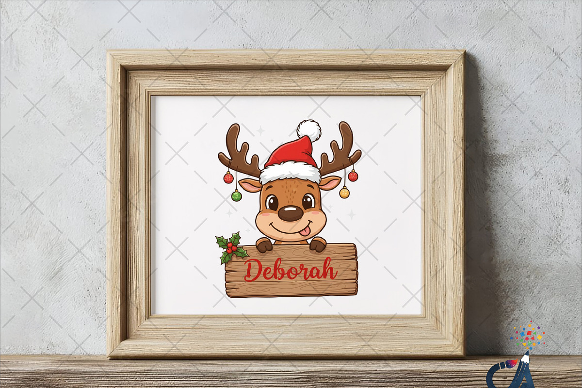 Funny Christmas Reindeer With Sign P, an Illustration by Creative Art (Photo 4 of 6)