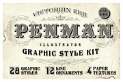 Penman Vintage Graphic Style Kit, a Layer Style Add-On by Designdell (Thumbnail 1 of 5)
