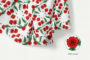 Graphic Poppies. Vector Set.