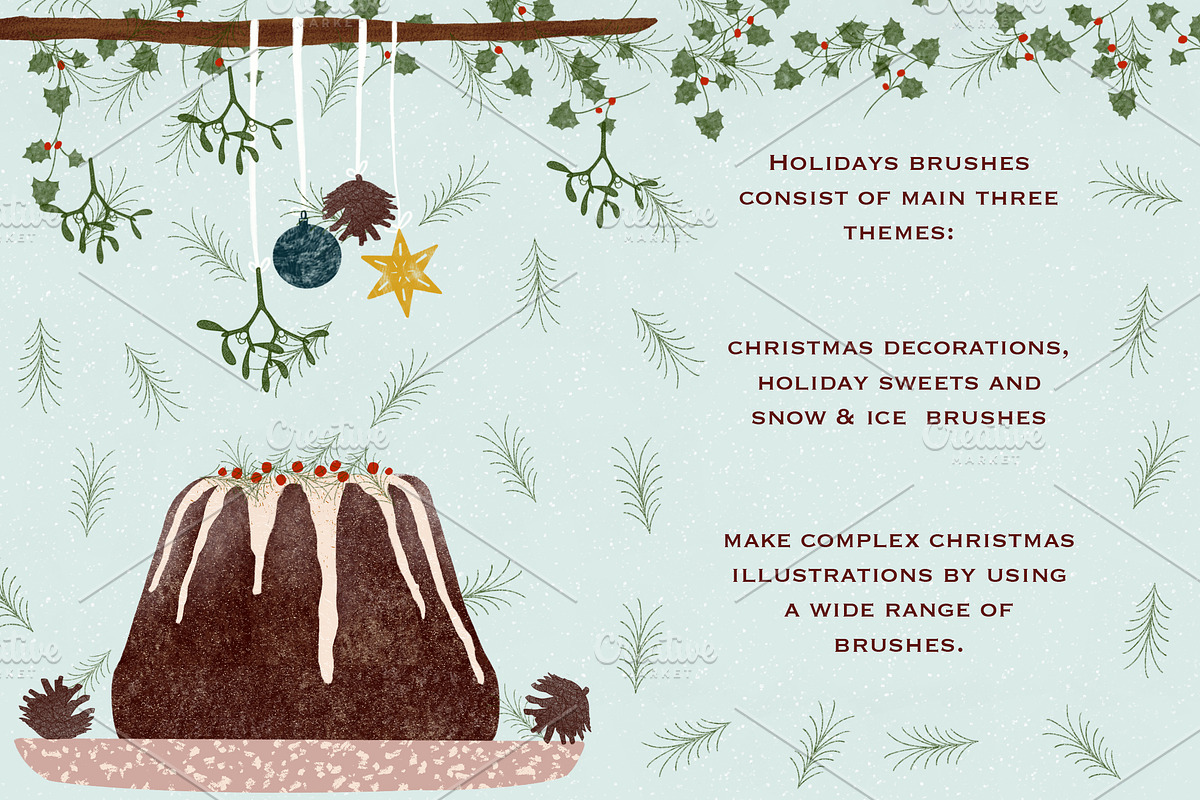 Winter Holiday Brushes for Procreate, a Brush Add-On by Biso Studio (Photo 2 of 7)