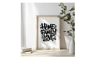 Sweet home black ink hand lettering, an Object Graphic by SketchArtStudio
