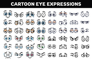 Cartoon Eye Expressions Silhouette, an Object Graphic by nandinigraphics