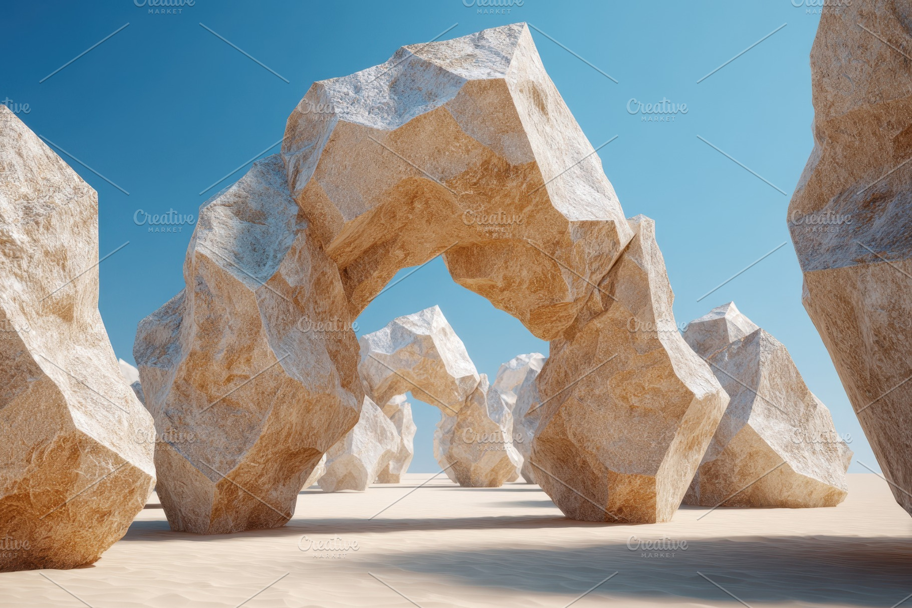 Surreal rock formations in a desert landscape, a Nature Photo by AlyaAnd