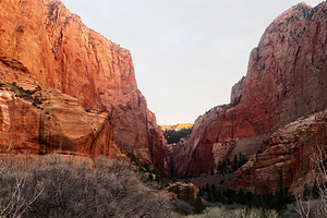 Red rock canyon in Utah USA with dramatic cliffs and desert valley at dusk, a Nature Photo by AS photostudio