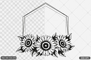 Sunflower Frame SVG PNG Bundle, an Illustration by Actual Pixel (Thumbnail 13 of 23)