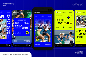 Fun Run & Marathon Instagram Story, a Social Media Template by Annora Studio