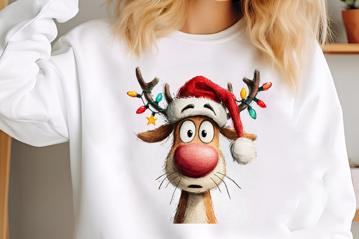 Funny Christmas Reindeer Clipart PNG, an Illustration by SinaCreation (Photo 5 of 7)