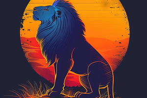 Majestic Lion Silhouette Sunset, an Animal Photo by Ales Munt