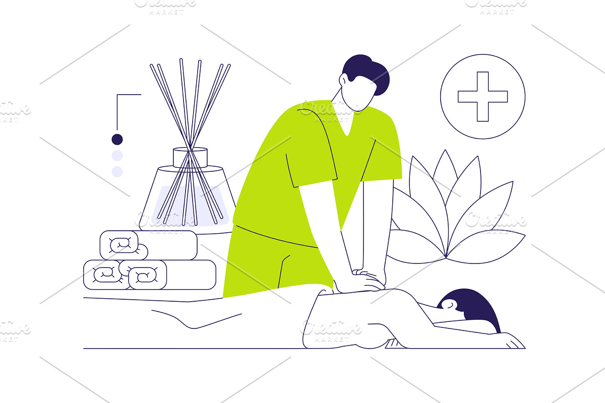 Therapeutic massage abstract concept, a Healthcare Illustration by Visual Generation
