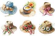 Watercolor Summer Hat Clipart, an Illustration by DreamArtGraphic (Thumbnail 3 of 4)