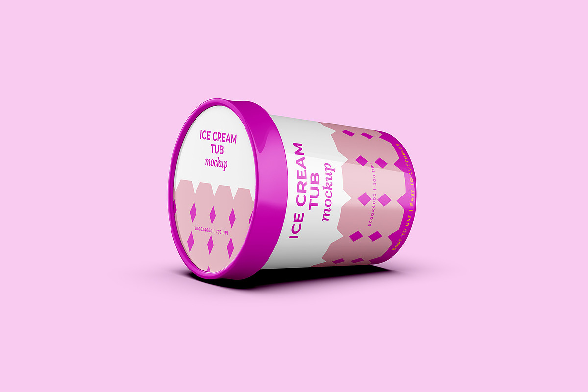 Ice Cream & Food Tub Mockup Set, a Cups & Container Mockup by Illusiongraphic (Photo 3 of 18)