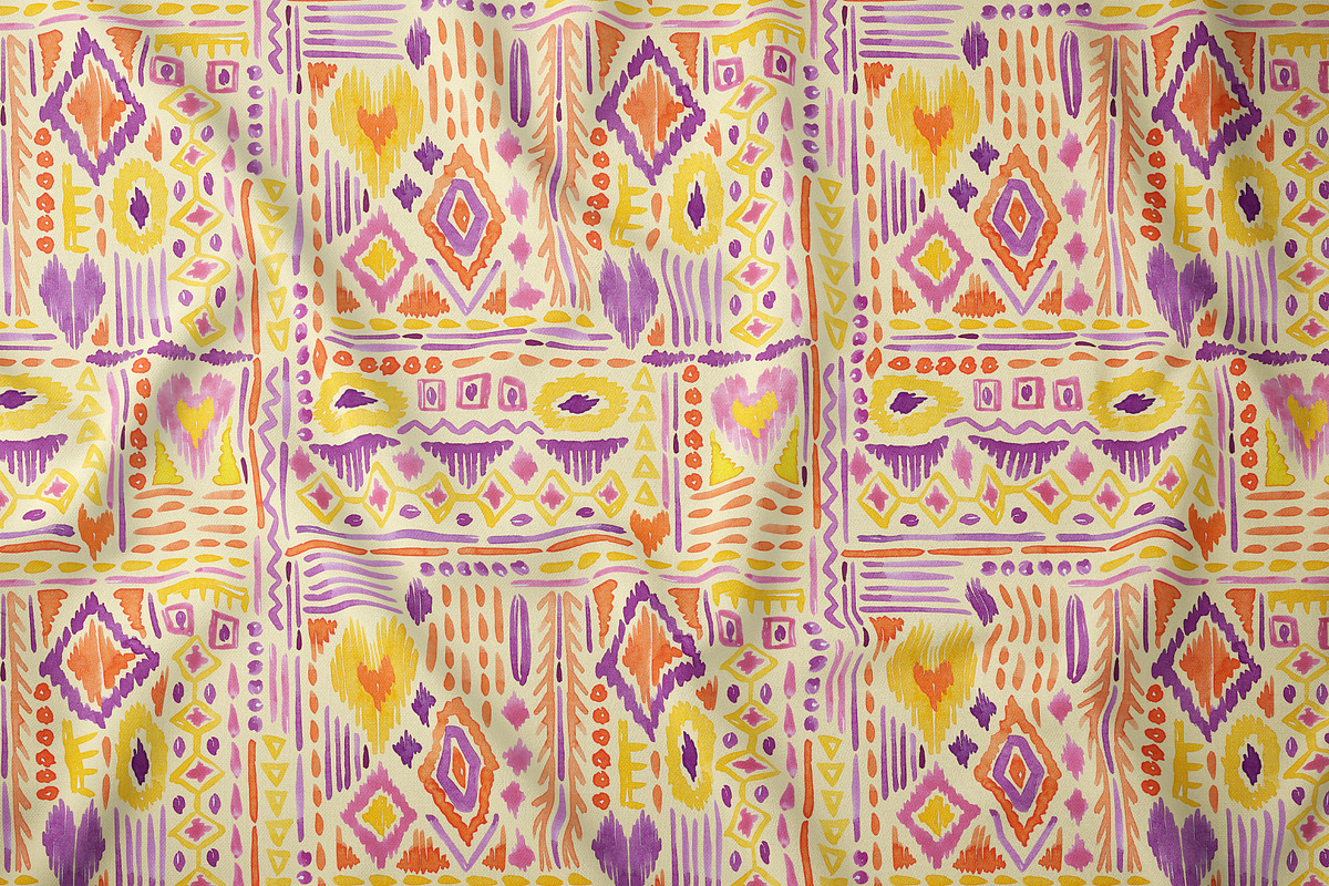 Watercolor Tribal Geometric Pattern, a Pattern Graphic by SirenaArt (Photo 5 of 14)