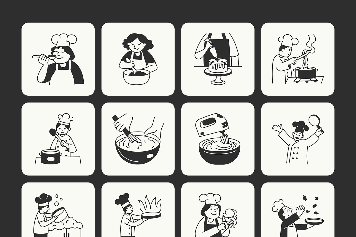 Cooking and Baking Doodle Icons, an Outline Icon by Vectors Market (Photo 8 of 8)