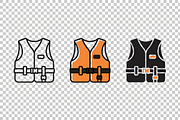 Life Jacket Vector Icons, an Object Graphic by Artonix (Thumbnail 3 of 3)