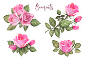 Watercolor Pink Roses, a Decorative Illustration by Color_Brush (Thumbnail 5 of 9)