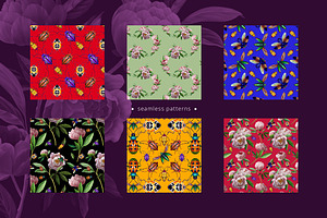 Peonies And Beetles PATTERNS