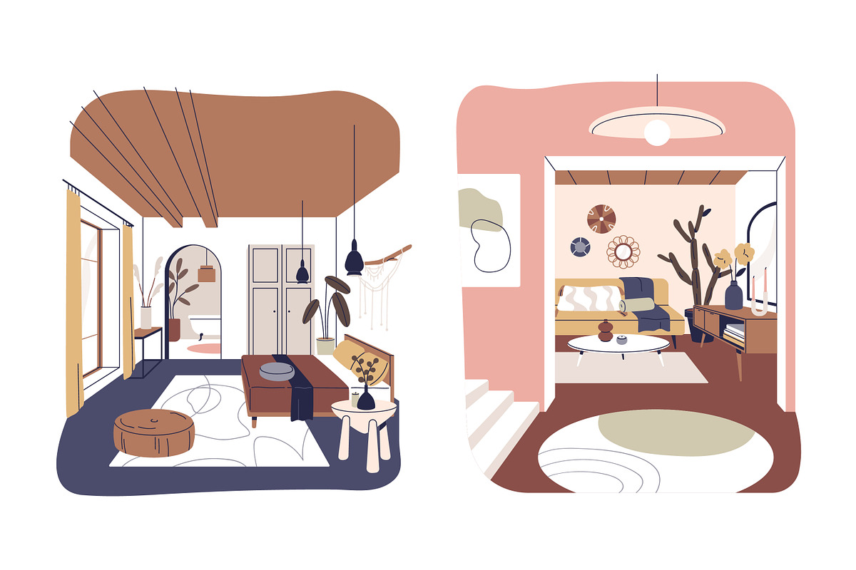 Modern home interior designs set, an Object Illustration by Good Studio (Photo 3 of 6)