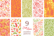 9 Elegant Fall Patterns Autumn, a Pattern Graphic by Oksancia's Surface Design (Thumbnail 1 of 2)